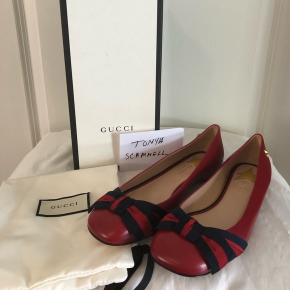 gucci ballet flat with bow